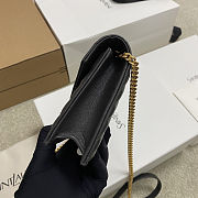 Saint Laurent Cassandre Envelope Chain Wallet in black lambskin leather 19x11.5x4cm - 6