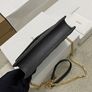 Saint Laurent Cassandre Envelope Chain Wallet in black lambskin leather 19x11.5x4cm - 5