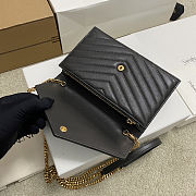Saint Laurent Cassandre Envelope Chain Wallet in black lambskin leather 19x11.5x4cm - 4