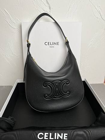 Celine Medium Heloïse bag in black supple grained calfskin 30 x28.5x8
