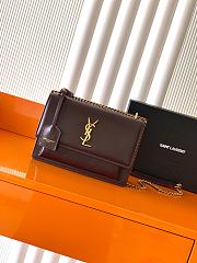  Saint Laurent Sunset Medium leather shoulder bag in a dark red 22x8x16cm - 1