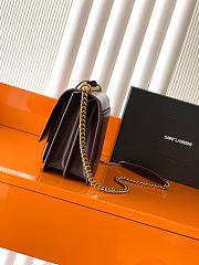  Saint Laurent Sunset Medium leather shoulder bag in a dark red 22x8x16cm - 6
