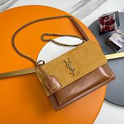 Saint Laurent Sunset medium shoulder bag in brown leather and suede 22×8×16 cm - 1