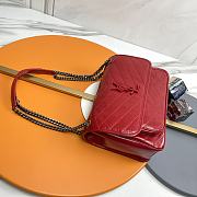 Saint Laurent Niki Baby shoulder bag in red crinkled 28-21-8cm - 6