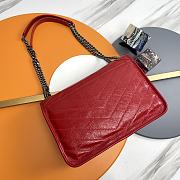 Saint Laurent Niki Baby shoulder bag in red crinkled 28-21-8cm - 5