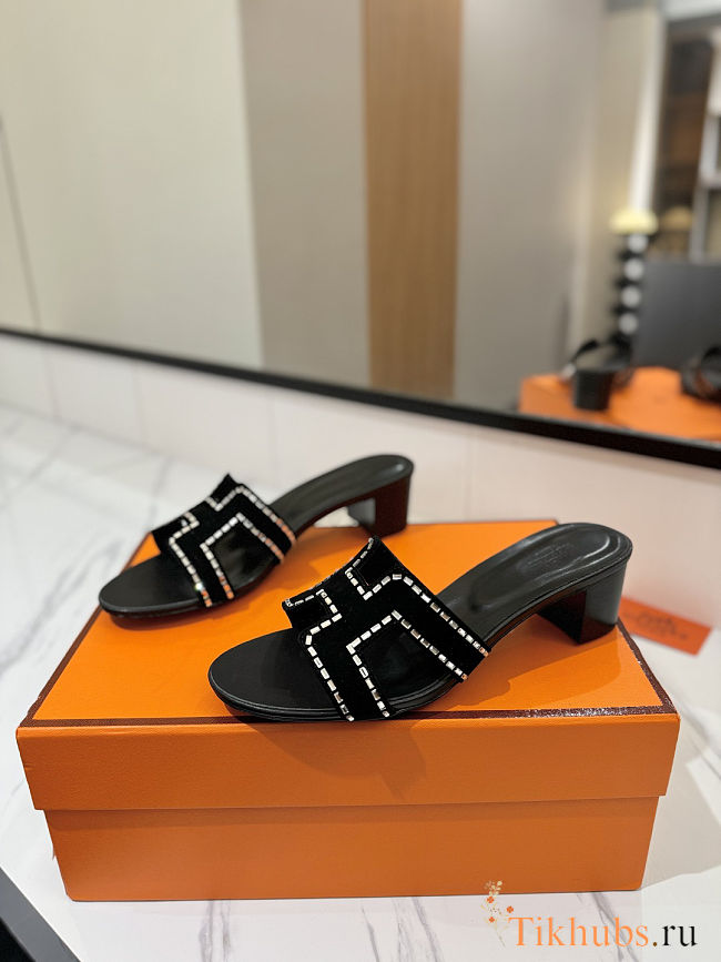 Hermès Oasis sandals in suede goatskin heel 4.5 cm - 1