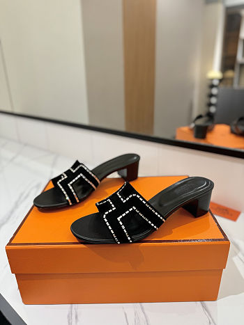 Hermès Oasis sandals in suede goatskin heel 4.5 cm