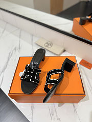 Hermès Oasis sandals in suede goatskin heel 4.5 cm - 3