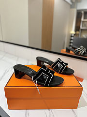 Hermès Oasis sandals in suede goatskin heel 4.5 cm - 2