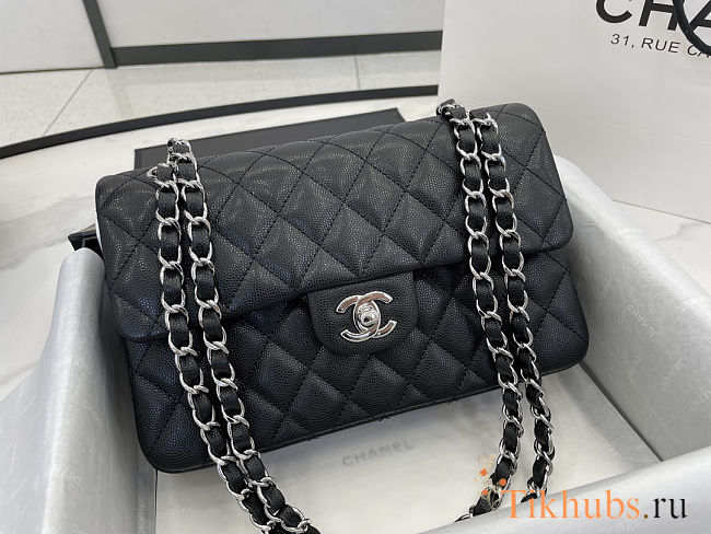Chanel Flap Bag Caviar in Black with Sliver Hardward size 23 cm - 1