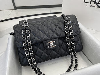 Chanel Flap Bag Caviar in Black with Sliver Hardward size 23 cm