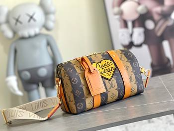 Louis Vuitton City Keepall Shoulder Bag Brown Leather 27x17x 13 cm