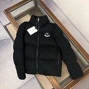 Moncler x Palm Angels Austru cable-knit wool short down jacket in black - 1