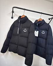 Moncler x Palm Angels Austru cable-knit wool short down jacket in black - 4