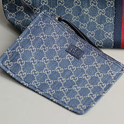 Gucci Giglio tote bag in blue and white GG denim with red and blue Web trim 60 x 47 x 16㎝ - 5
