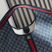 Gucci Giglio tote bag in blue and white GG denim with red and blue Web trim 60 x 47 x 16㎝ - 3