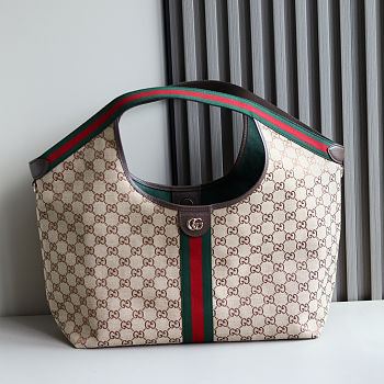 Gucci Giglio large tote bag in beige and brown GG canvas 60 x 47 x 16㎝