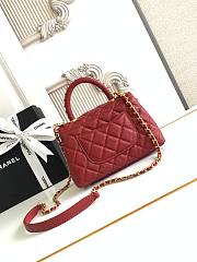 Chanel Coco Handle flap bag in red caviar leather with gold-tone hardware 19 cm - 6
