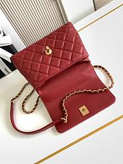Chanel Coco Handle flap bag in red caviar leather with gold-tone hardware 19 cm - 2