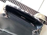 Chanel Satin Sequin Embellished Flower Mini Rectangular Flap Black White Blue 20x14x7cm - 5