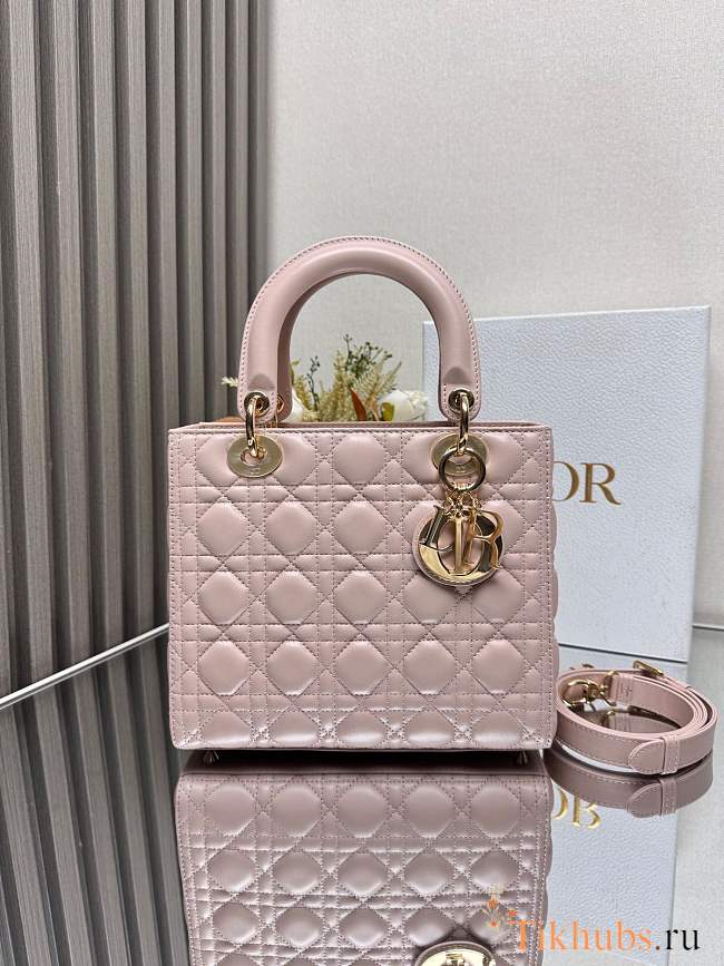 Dior Lady Bag Powder Pink Cannage Lambskin 24x20x11 cm - 1