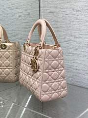 Dior Lady Bag Powder Pink Cannage Lambskin 24x20x11 cm - 4