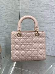 Dior Lady Bag Powder Pink Cannage Lambskin 24x20x11 cm - 2