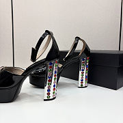Chanel high-heeled sandals with rhinestones black 11cm - 6