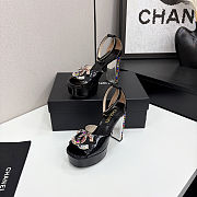 Chanel high-heeled sandals with rhinestones black 11cm - 2
