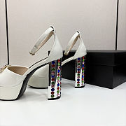 Chanel high-heeled sandals with rhinestones white 11cm - 4