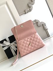 Chanel Coco flap bag with top handle in pink 24 cm - 3