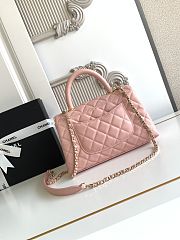 Chanel Coco flap bag with top handle in pink 24 cm - 2