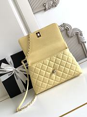 Chanel Coco flap bag with top handle, yellow 24cm - 5