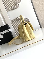 Chanel Coco flap bag with top handle, yellow 24cm - 4