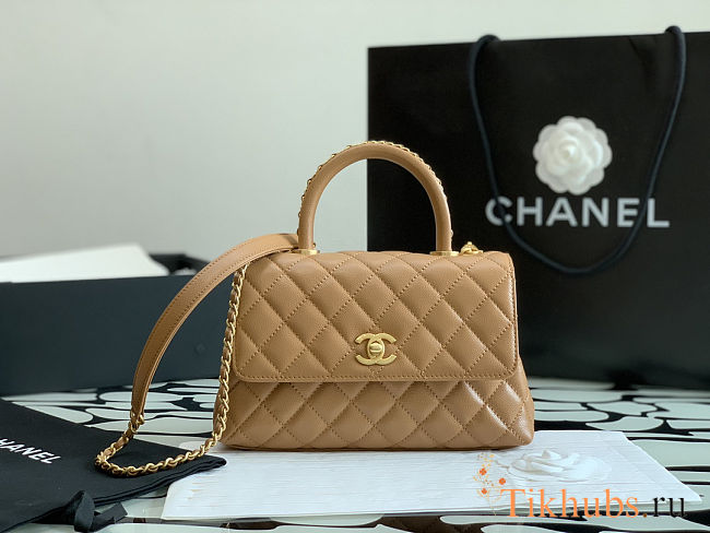 Chanel Caviar Coco Flap Dark Beige Crossbody Bag 23 cm - 1