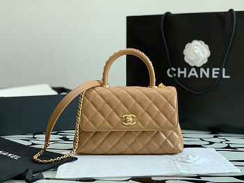 Chanel Caviar Coco Flap Dark Beige Crossbody Bag 23 cm