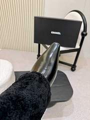 Chanel boots with black patent leather and shearling heel 5 cm - 5