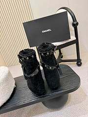 Chanel boots with black patent leather and shearling heel 5 cm - 4