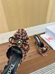 Versace 85mm Opera Bow leopard-print mules - 5