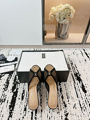 Chanel black mesh peep toe CC mules 7cm - 2