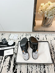 Chanel black mesh peep toe CC mules 7cm - 3