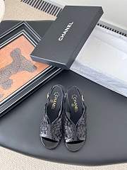 Chanel sequined mesh slingback sandals in black patent leather 8.5 cm - 4