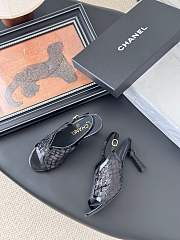 Chanel sequined mesh slingback sandals in black patent leather 8.5 cm - 3