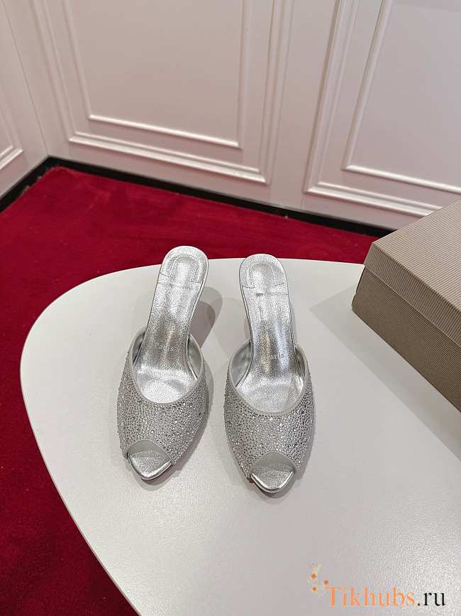 Christian Louboutin Me Dolly Strass mules in silver and strass 5.5 cm - 1