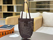 Chloé Summer Banana small tote bag in dark brown raffia 22*30*2cm - 3