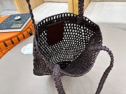 Chloé Summer Banana small tote bag in dark brown raffia 22*30*2cm - 2