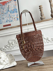 Chloé Summer Banana tote bag in brown raffia 22*30*2cm - 1