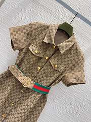  Gucci Original GG canvas shirt dress with a belt - 6