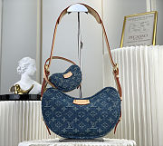 Louis Vuitton Croissant MM Monogram Denim Blue shoulder bag with a matching mini pochette 21X7X13 cm - 1