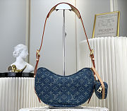 Louis Vuitton Croissant MM Monogram Denim Blue shoulder bag with a matching mini pochette 21X7X13 cm - 6